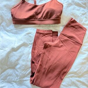 Lululemon Terracotta Sports Bra and Align Leggings Set